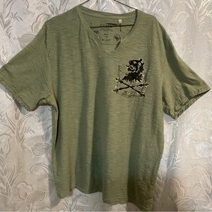 GUESS Green T-Shirt With Distressing